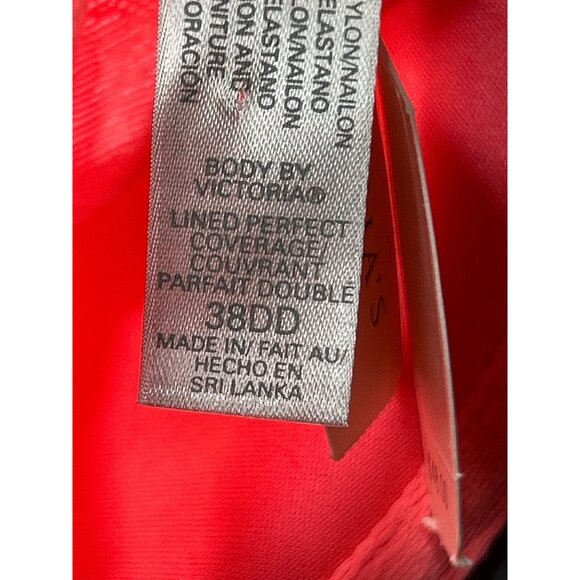 Victorias Secret Pink Lined Perfect Coverage Bra 38DD Coral Lace Trim NWT - Picture 7 of 8